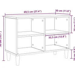vidaXL Gabinete de TV artisian oak 69,5 x 30 x 50 cm Roble artisan New