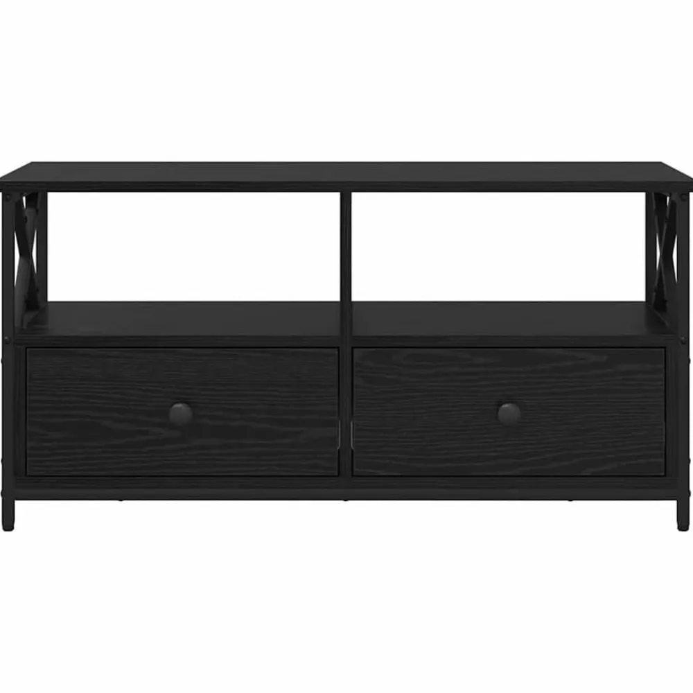vidaXL Gabinete de TV con cajón 90 x 33 x 45 cm Roble negro Outlet