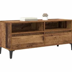 vidaXL Gabinete de TV con cajón 100 x 34,5 x 44,5 cm Madera vieja New