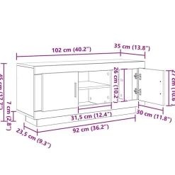 vidaXL Muebles Tv-Gabinete de TV 102 x 35 x 45 cm
