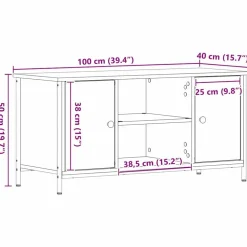 vidaXL Gabinete de TV 100 x 40 x 50 cm Madera vieja Clearance