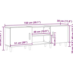 vidaXL Gabinete de TV 150 x 30 x 50 cm Madera vieja Online