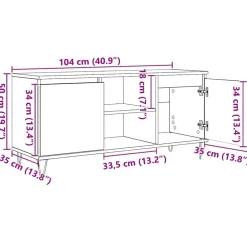 vidaXL Gabinete de TV 104 x 35 x 50 cm Madera vieja
