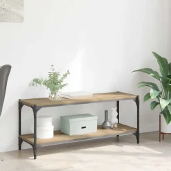 vidaXL Estanterías-Gabinete de TV Roble artesanal 100x33x41cm