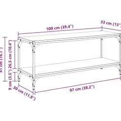 vidaXL Estanterías-Gabinete de TV Roble artesanal 100x33x41cm
