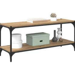vidaXL Estanterías-Gabinete de TV Roble artesanal 100x33x41cm