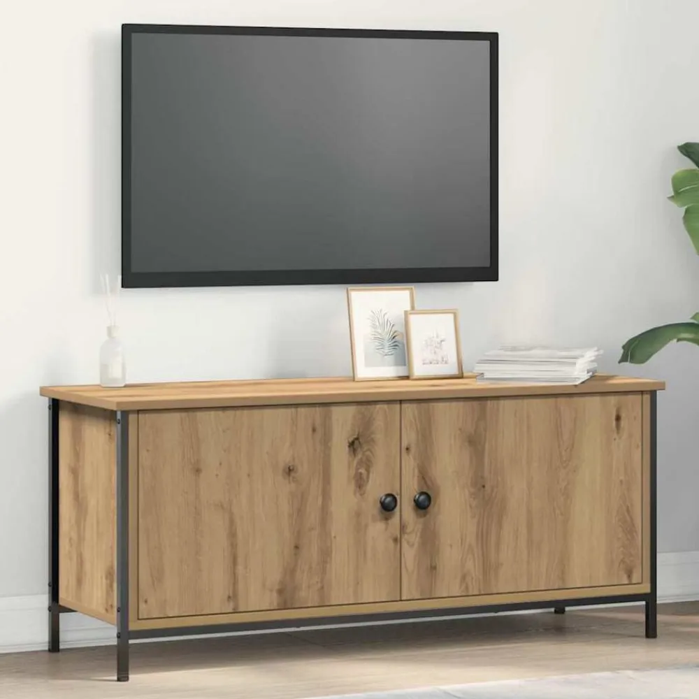 vidaXL Muebles Tv-Gabinete de TV Roble artesanal 100 x 35 x 45 cm