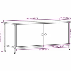 vidaXL Muebles Tv-Gabinete de TV Roble artesanal 100 x 35 x 45 cm