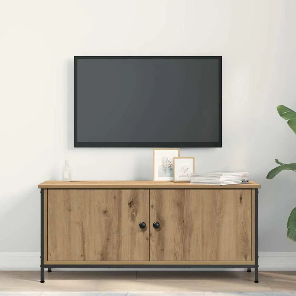 vidaXL Muebles Tv-Gabinete de TV Roble artesanal 100 x 35 x 45 cm