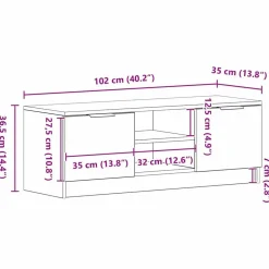 vidaXL Muebles Tv-Gabinete de TV 102 x 32 x 35.5 cm