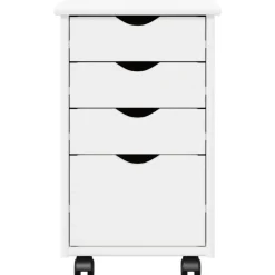 vidaXL Gabinete rodante con rueda 34 x 39 x 56 cm Pino macizo White New