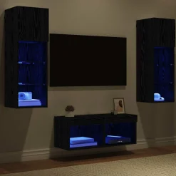 vidaXL Muebles Tv-Gabinetes de pared para TV 4 pcs