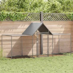 vidaXL Productos Para Mascotas-Gallinero acero galvanizado 3x1x1,5 m