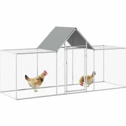 vidaXL Productos Para Mascotas-Gallinero acero galvanizado 3x1x1,5 m