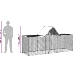 vidaXL Productos Para Mascotas-Gallinero acero galvanizado 3x1x1,5 m