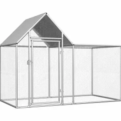 vidaXL Productos Para Mascotas-Gallinero acero galvanizado 2x1x1,5 m