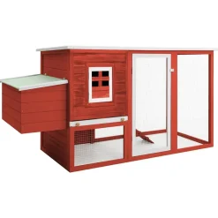vidaXL Productos Para Mascotas-Gallinero con 1 jaula para huevos madera