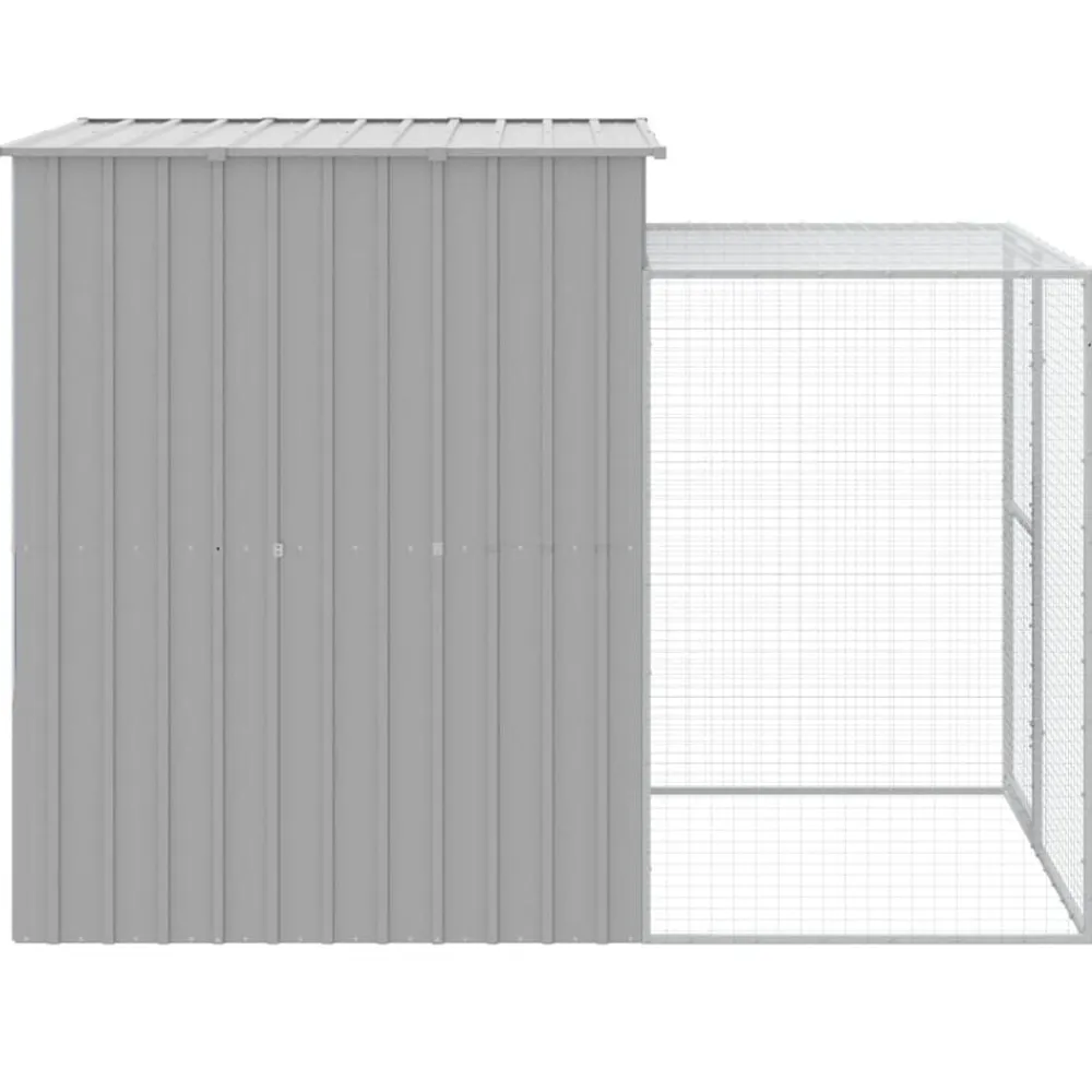 vidaXL Gallinero con corral acero galvanizado 165x251x181cm Gris claro Best