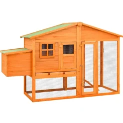 vidaXL Productos Para Mascotas-Gallinero con ponedero madera maciza de abeto