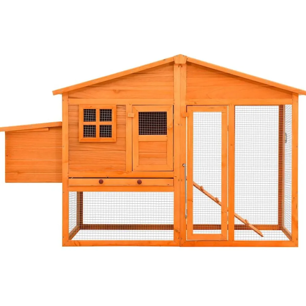 vidaXL Productos Para Mascotas-Gallinero con ponedero madera maciza de abeto