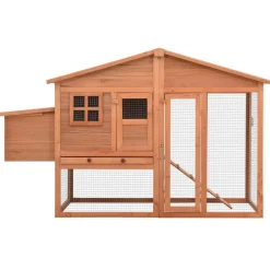vidaXL Productos Para Mascotas-Gallinero con ponedero madera maciza de abeto