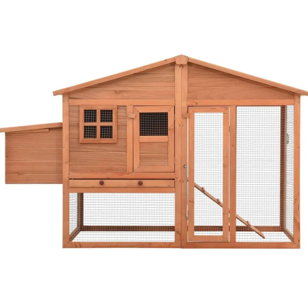 vidaXL Productos Para Mascotas-Gallinero con ponedero madera maciza de abeto