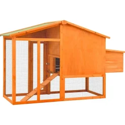 vidaXL Productos Para Mascotas-Gallinero con ponedero madera maciza de abeto