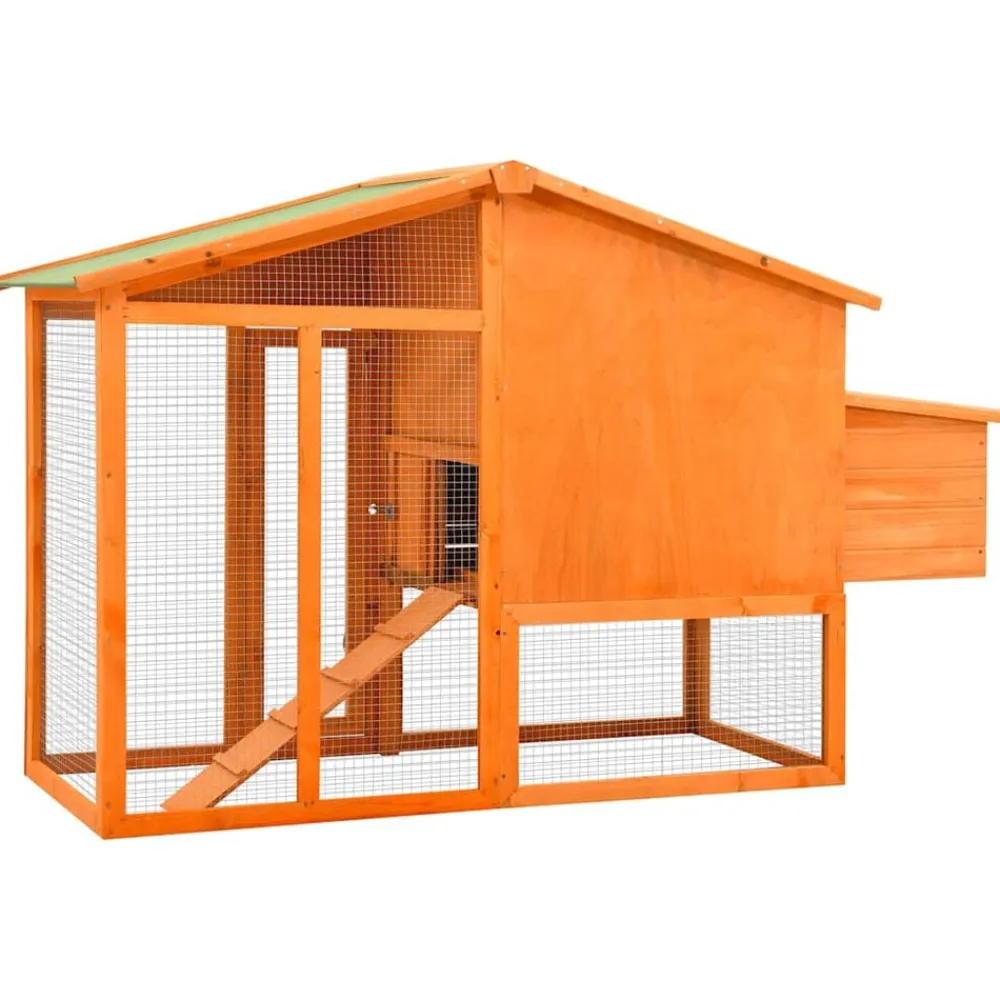 vidaXL Productos Para Mascotas-Gallinero con ponedero madera maciza de abeto