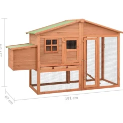 vidaXL Productos Para Mascotas-Gallinero con ponedero madera maciza de abeto