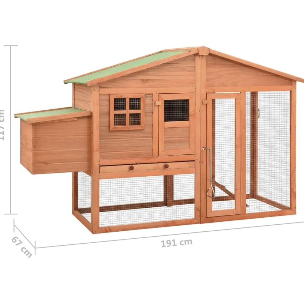vidaXL Productos Para Mascotas-Gallinero con ponedero madera maciza de abeto