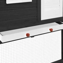 vidaXL Gallinero con ponedero madera maciza abeto y blanco Gris Best