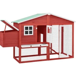vidaXL Productos Para Mascotas-Gallinero con ponedero madera maciza abeto y blanco