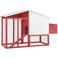 vidaXL Productos Para Mascotas-Gallinero con ponedero madera maciza abeto y blanco
