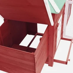 vidaXL Gallinero con ponedero madera maciza abeto 190x72x102 cm Rojo Online