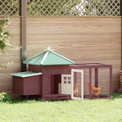 vidaXL Productos Para Mascotas-Gallinero con ponedero madera maciza abeto 190x72x102 cm