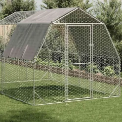 vidaXL Productos Para Mascotas-Gallinero con techo 2,5x4x2,25 m acero galvanizado