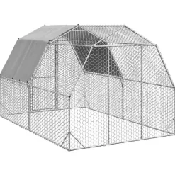 vidaXL Productos Para Mascotas-Gallinero con techo 2,5x4x2,25 m acero galvanizado