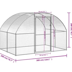 vidaXL Productos Para Mascotas-Gallinero de exterior de acero galvanizado 3x2x2 m