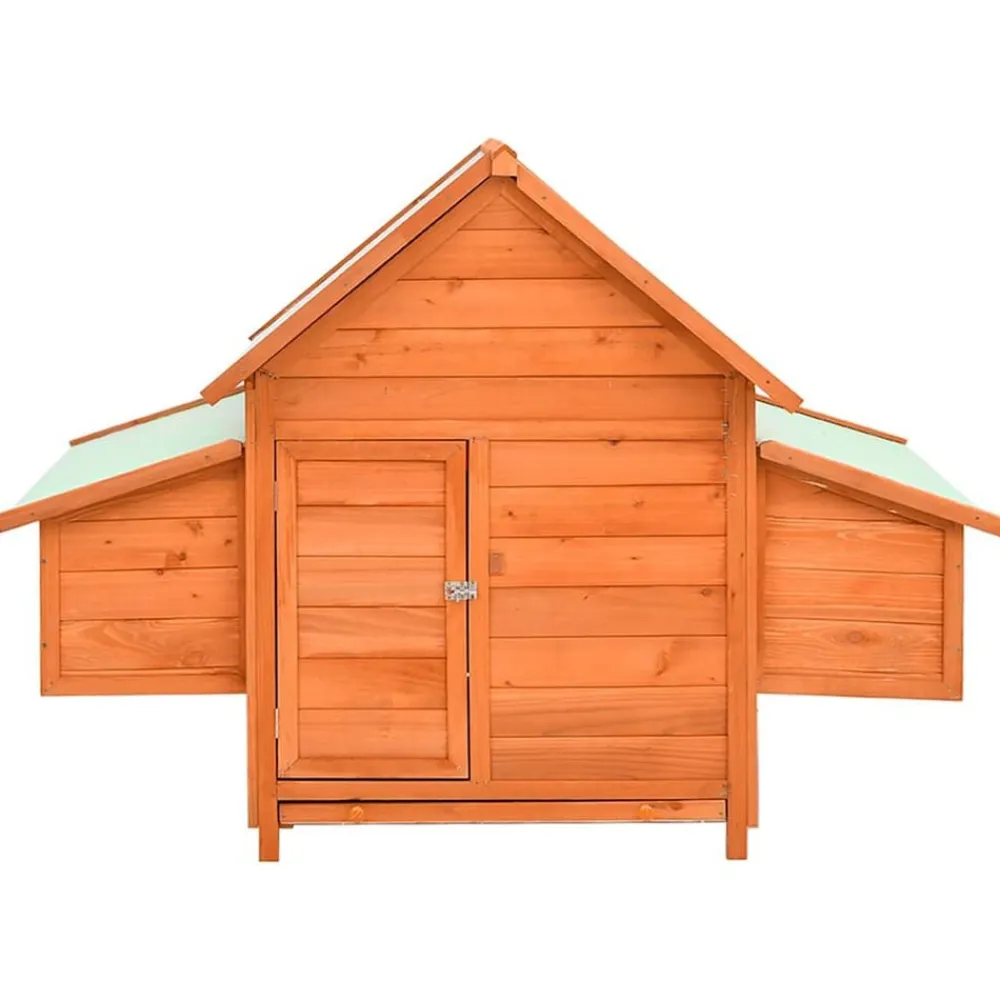 vidaXL Productos Para Mascotas-Gallinero de madera maciza de abeto rojo 150x96x110 cm