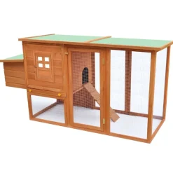 vidaXL Gallinero de madera con 1 jaula para huevos Lat&oacute;n New