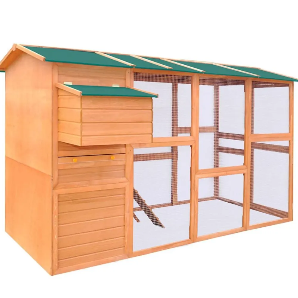 vidaXL Productos Para Mascotas-Gallinero de madera 295x163x170 cm