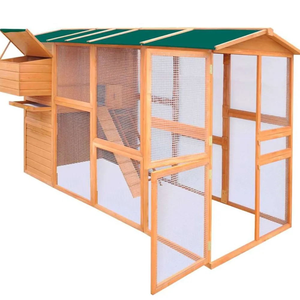 vidaXL Productos Para Mascotas-Gallinero de madera 295x163x170 cm