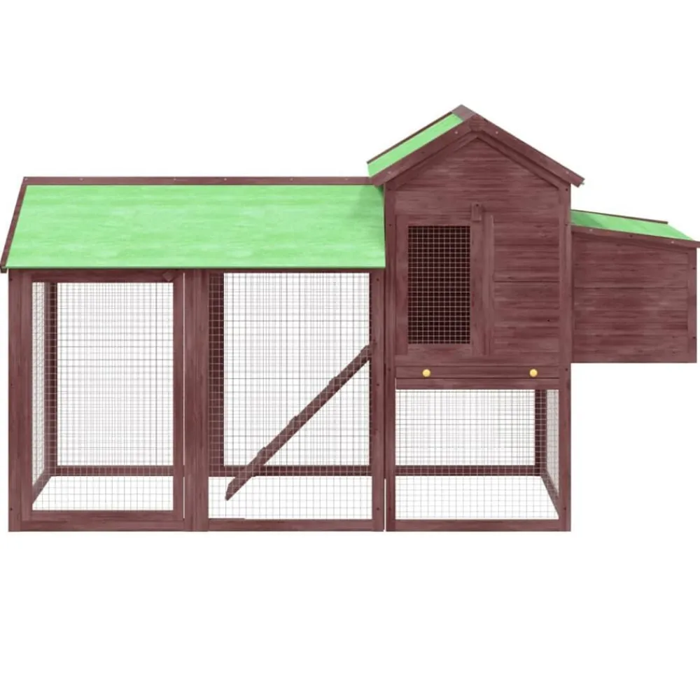 vidaXL Gallinero madera maciza de pino color 193x65x117 cm Moca Clearance