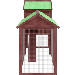 vidaXL Gallinero madera maciza de pino color 193x65x117 cm Moca Clearance