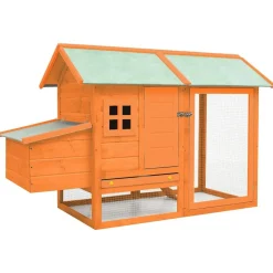 vidaXL Gallinero madera maciza pino y abeto 170x81x110 cm Marrón New