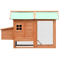 vidaXL Gallinero madera maciza pino y abeto 170x81x110 cm Marr&oacute;n New