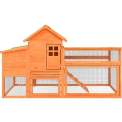 vidaXL Productos Para Mascotas-Gallinero madera maciza de pino marrón 186,5x58,5x113 cm