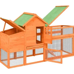 vidaXL Productos Para Mascotas-Gallinero madera maciza de pino marrón 186,5x58,5x113 cm