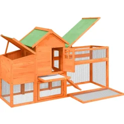 vidaXL Productos Para Mascotas-Gallinero madera maciza de pino marrón 186,5x58,5x113 cm