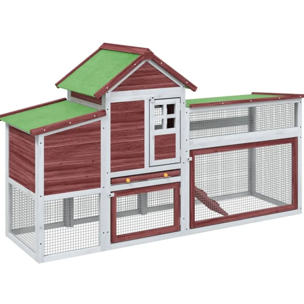 vidaXL Gallinero madera maciza de pino color 186,5x58,5x113 cm Moca Clearance